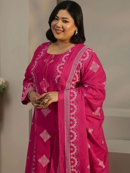 Women Ethnic Motifs Printed Regular Kurta with Trousers & With Dupatta