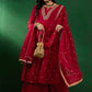 Embroidered Zari Sequined A-Line Georgette Kurta With Palazzo & Dupatta