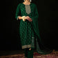 Geometric Embroidered Sequinned Chanderi Silk Straight Kurta & Trousers & Dupatta