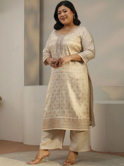 Women Regular Thread Work Kurta with Palazzos & With Dupatta