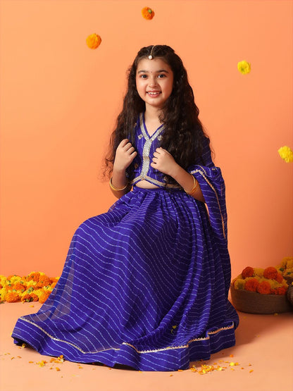 Girls Embroidered Lehanga Choli with Dupatta