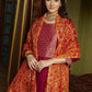 Embroidered Round-Neck Kurta With Trouser & Dupatta