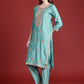 Women Floral Embroidered Regular Sequinned Kurta with Trousers & With Dupatta