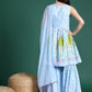 Printed Mirror Work Kurta with Sharara & Dupatta