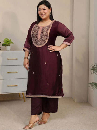 Women Ethnic Motifs Embroidered Regular Thread Work Kurta with Palazzos & With Dupatta