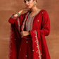 Ethnic Motifs Embroidered Regular Sequinned Kurta With Trousers & Dupatta