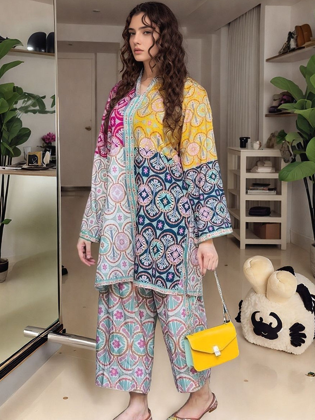 Women Ethnic Motifs Printed Regular Kurta with Palazzos - Amy's Cart