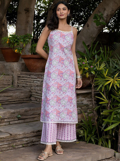 Women Floral Printed Kurta with Palazzos