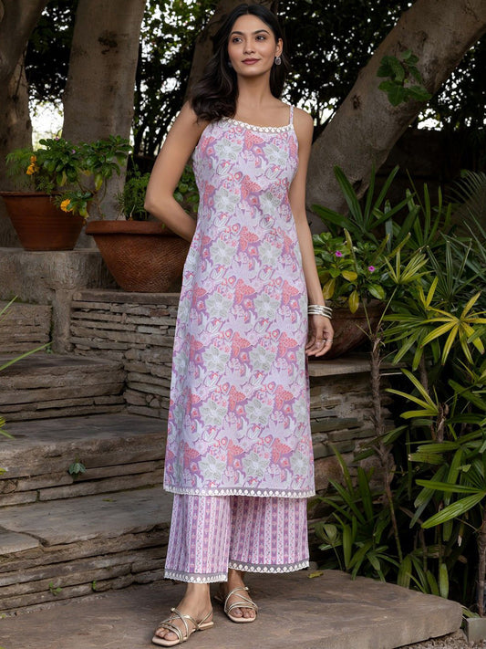 Women Floral Printed Kurta with Palazzos