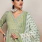 Women Floral Printed Angrakha Pure Cotton Kurta with Palazzos & With Dupatta