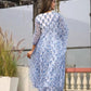 Women Blue & White Pure Cotton Kurta and Pant Set