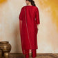 Women's Embroidered Kurta Set with Organza Dupatta