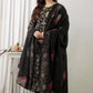 Women Black Viscose Rayon Kurta and Palazzo Set