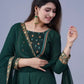 Women Green Viscose Rayon Kurta Dupatta Set