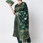 Women Green Cotton Blend Kurti Pant Dupatta Set