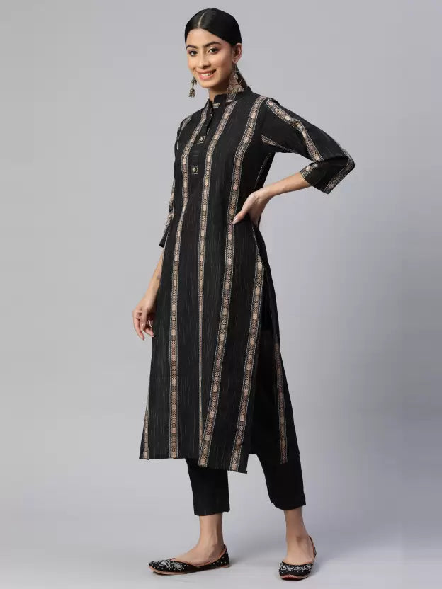 Women Cotton Blend Kurta Pant Dupatta Set