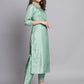 Women's Silk Blend Embroidered Straight Kurta Pant Set with Organza Dupatta