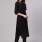 Women Black Kurta, Trouser/Pant & Dupatta Set