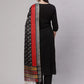 Women Black Kurta, Trouser/Pant & Dupatta Set