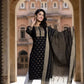 Women Black Viscose Rayon Kurti Pant Dupatta Set