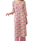 Women Floral Cotton Blend Kurta & Pant set