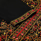 Women Black Embroidered Viscose Rayon Straight Kurta