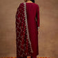 Yoke Design Sequinned Straight Kurta with Trousers & With Dupatta