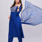 Women Blue Viscose Rayon Kurta Palazzo Dupatta Set