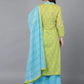 Women Light Green Cotton Rayon Kurta Palazzo Dupatta Set