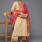 Women Beige Cotton Blend Kurta Palazzo Set