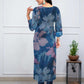 Floral Printed V-Neck Straight Kurta With Trousers