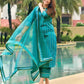 Women Blue Art Silk Kurta Palazzo Dupatta Set