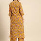 Women Orange yellow Viscose Rayon Kurta and Palazzo Set