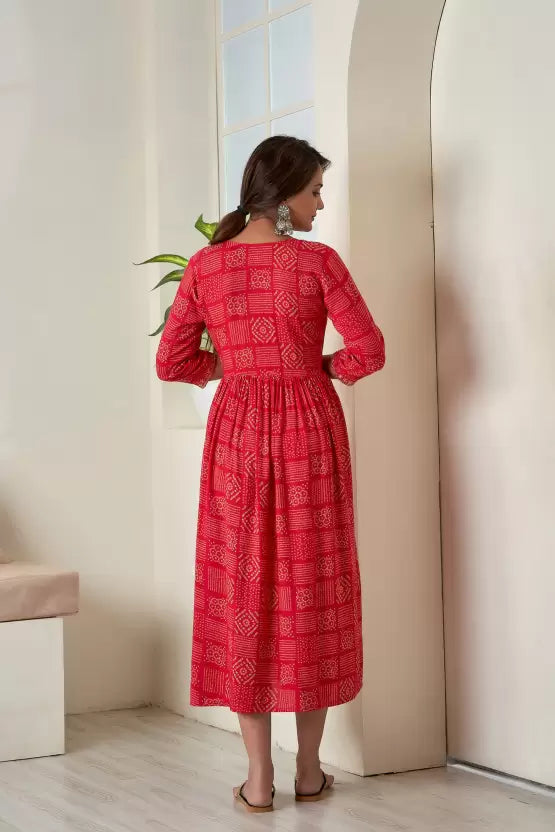 Women Embroidered Viscose Rayon Anarkali Kurta  (Pink)