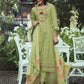 Women Green Pure Cotton Kurta Trouser Dupatta Set