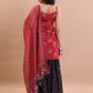 Women Cotton Blend Ethnic Top Sharara Dupatta Set