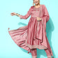 Women Pink Ethnic Motifs Embroidered Sequinned Kurta With Trousers & Dupatta