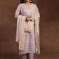 Floral Embroidered Gotta Patti Kurta With Trouser & Dupatta