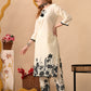 Floral Printed Round Neck Pure Cotton Straight Kurta With Trousers - Amy's Cart