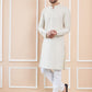Long Sleeves Mandarin Collar Cotton Thread Work Kurta