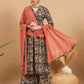 Women Pure Cotton Kurta Palazzo Dupatta Set