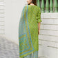 Women Green Viscose Rayon Kurta Pant Dupatta Set