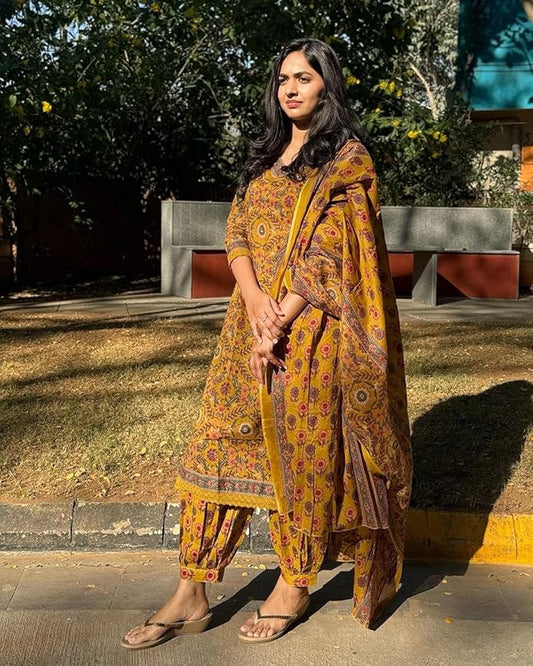 Women's Viscose Printed Kurta Pant With Dupatta Set