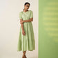 The Lifestyle Co Women Sweetheart Neck Puff Sleeve Fit & Flare Tiered Midi Dress