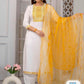 Ethnic Motifs Yoke Design Thread Work Kurta with Harem Pants & Dupatta