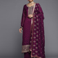 Women Purple Floral Embroidered Sequinned Kurta with Palazzos & Dupatta