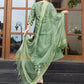 Women Green Silk Blend Kurta Pant Dupatta Set