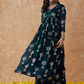 Floral Printed V-Neck Anarkali Kurta & Palazzos