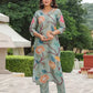 Women Floral Cotton Blend Kurta Pant Dupatta Set