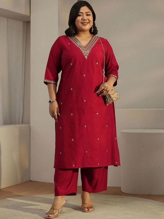 Women Ethnic Motifs Embroidered Regular Thread Work Kurta with Palazzos